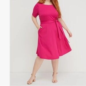 Women’s Lane Bryant 18 Lena Beauty Curve Fit & Flare Pink Plus Size